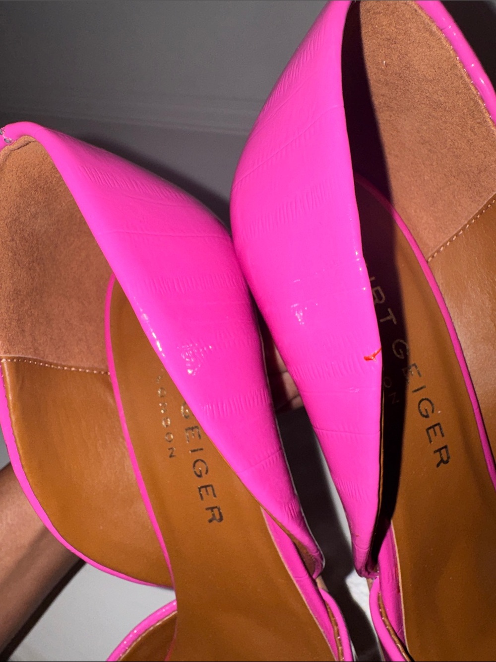 Kurt Geiger Hot Pink Patent Pointed D'Orsay Pumps - Picture 10 of 13